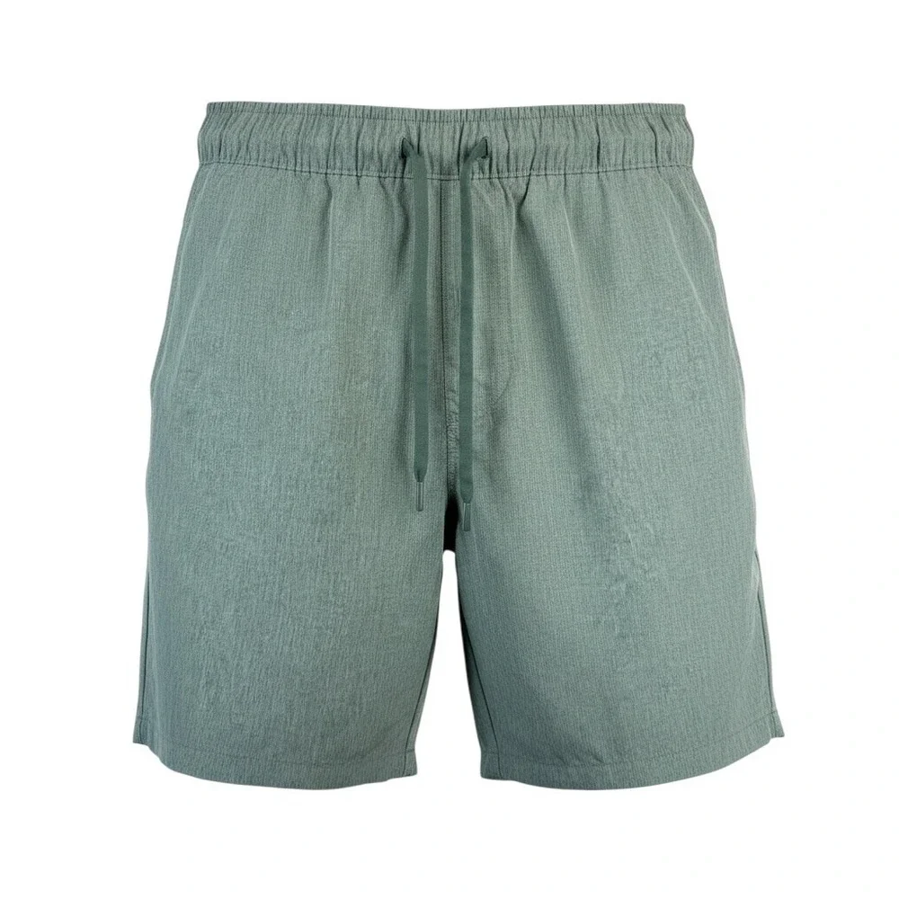 Eddie Bauer Mens Performance‎ Shorts Sage Green Heather Elastic Waist L EMS16095